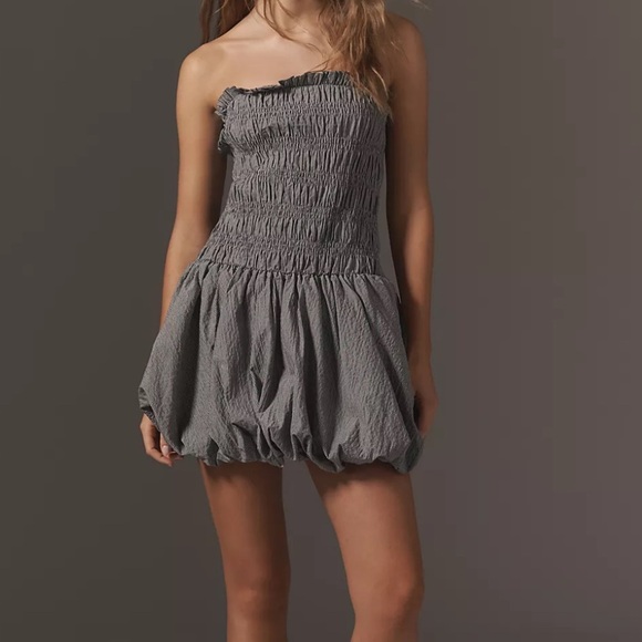 NWT ✨ By Anthropologie Strapless Smocked Mini Dress - Picture 1 of 10